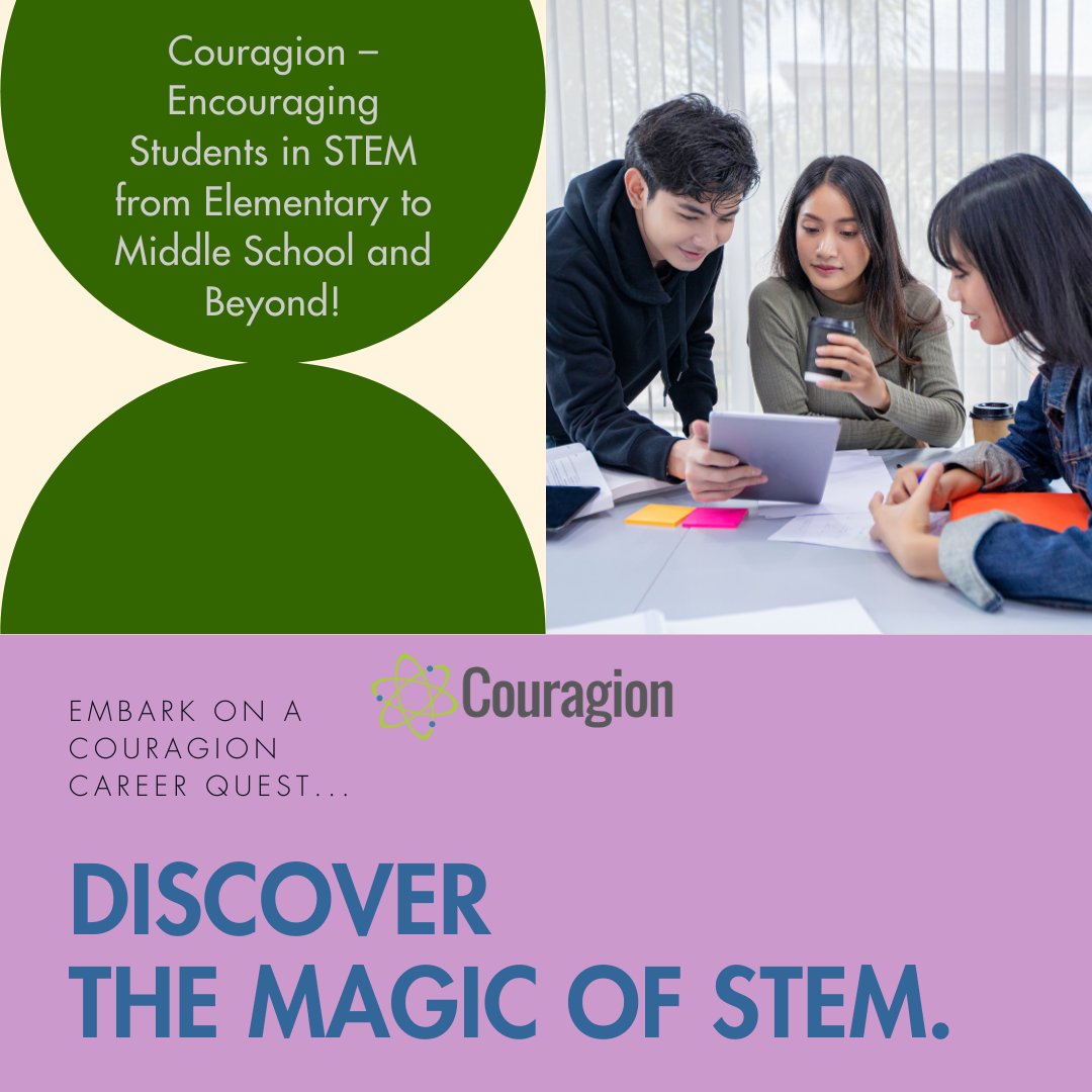 Are your students curious about the world of STEM?

Couragion opens doors to exciting careers and introduces them to diverse and inspiring role models. Let's shape an inclusive future together! 🌐

Explore more at: ow.ly/9NCr50Q3eGX