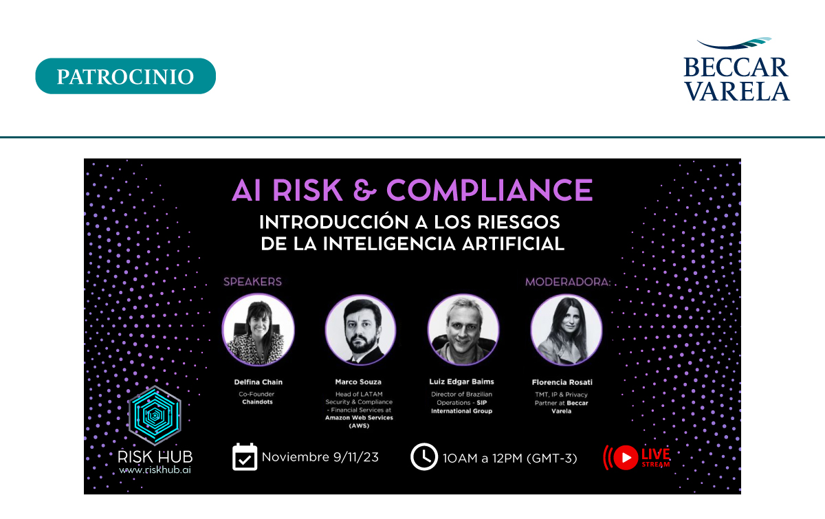 BeccarVarelaOk's tweet photo. Nuestra socia Florencia Rosati será moderadora del encuentro "Introducción a los riesgos de la inteligencia artificial", del programa ejecutivo online "AI Risk &amp; Compliance" de @RiskHub_ai  
📆 Jueves 09/11/2023
🕑 10:00 a 12:00 horas
🔗Más información: https://t.co/Zn30L3D6hY https://t.co/eHVcThSf7K