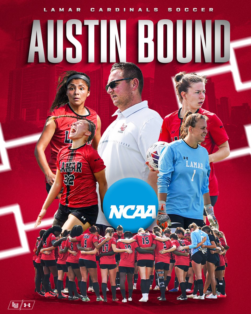 LamarWSoccer's tweet photo. The Eyes of Texas will be on us as we go to Austin.

Cardinals draw the No. 5-seed Texas Longhorns in the first round of the NCAA Tournament.

#WeAreLU #Uncommon #LetItRip https://t.co/xt0igvoR7i