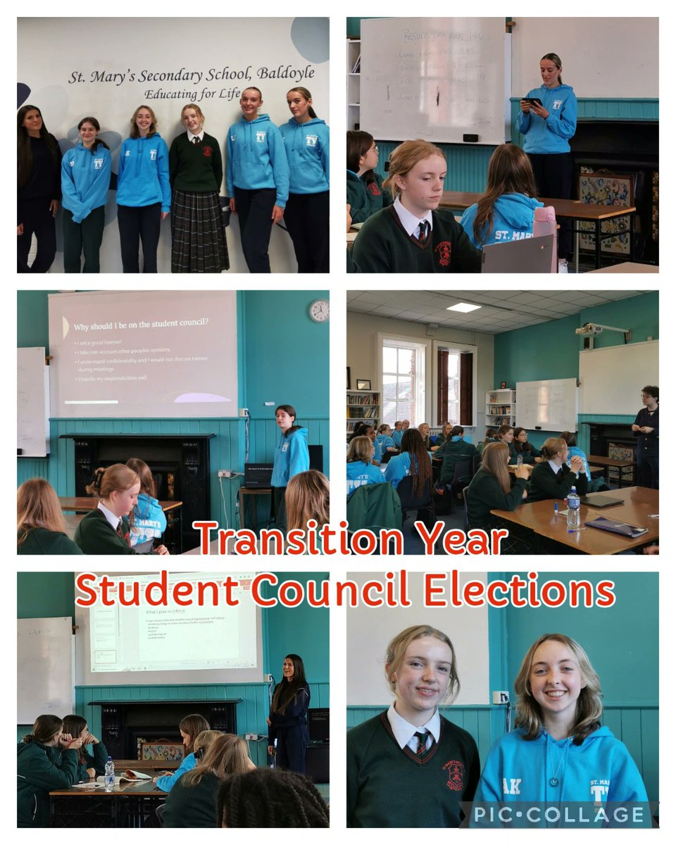 News_St_Marys_B's tweet photo. Catching up on the recent Student Council Elections for Transition Year.
Great to see many candidates. Each having to give a presentation before the votes. Unfortunately, only two vacancies.
Well done to the new representatives!
#SCElections
@TheIrishStudent https://t.co/pS5br52m6z