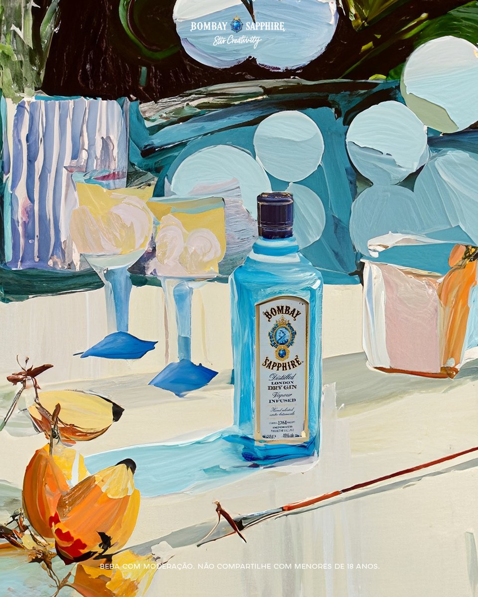 Cores intensas, traços marcantes. A estética expressionista tem tudo a ver com Bombay Sapphire.
Diversos artistas brasileiros foram influenciados por esse movimento. Qual deles você acha que teria produzido esta obra? Aprecie com moderação. Não compartilhe com menores de 18 anos.