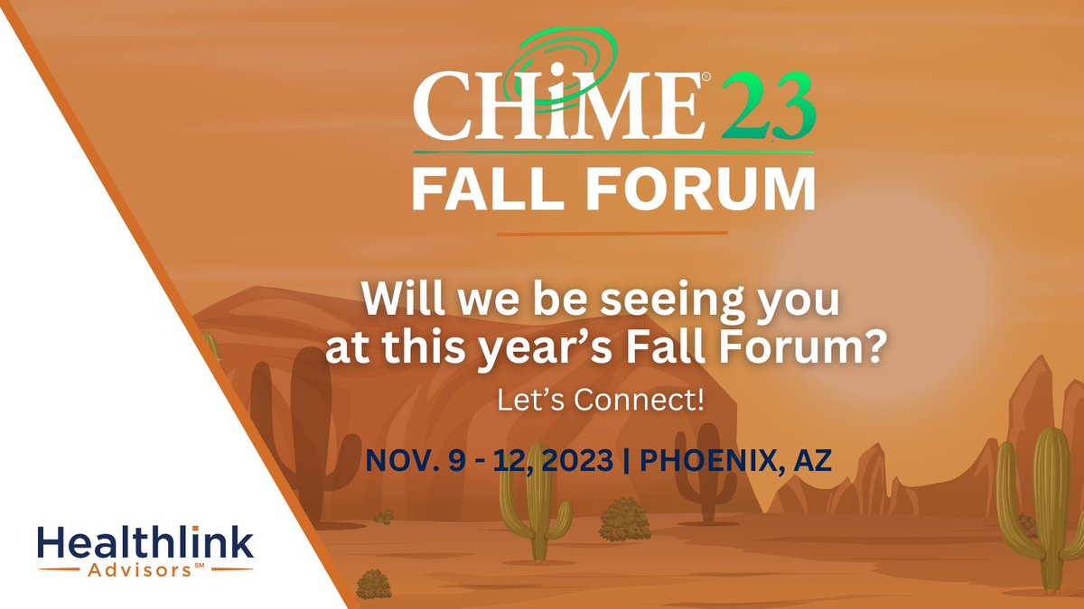 As a CHIME Foundation partner and conference sponsor, we're excited to attend the CHIME Fall Forum 2023 in Phoenix! Schedule a meeting with us: healthlinkadvisors.com/news-events/he… 

#HealthlinkAdvisors #CHIME #FallForum #CHIMEFoundationPartner