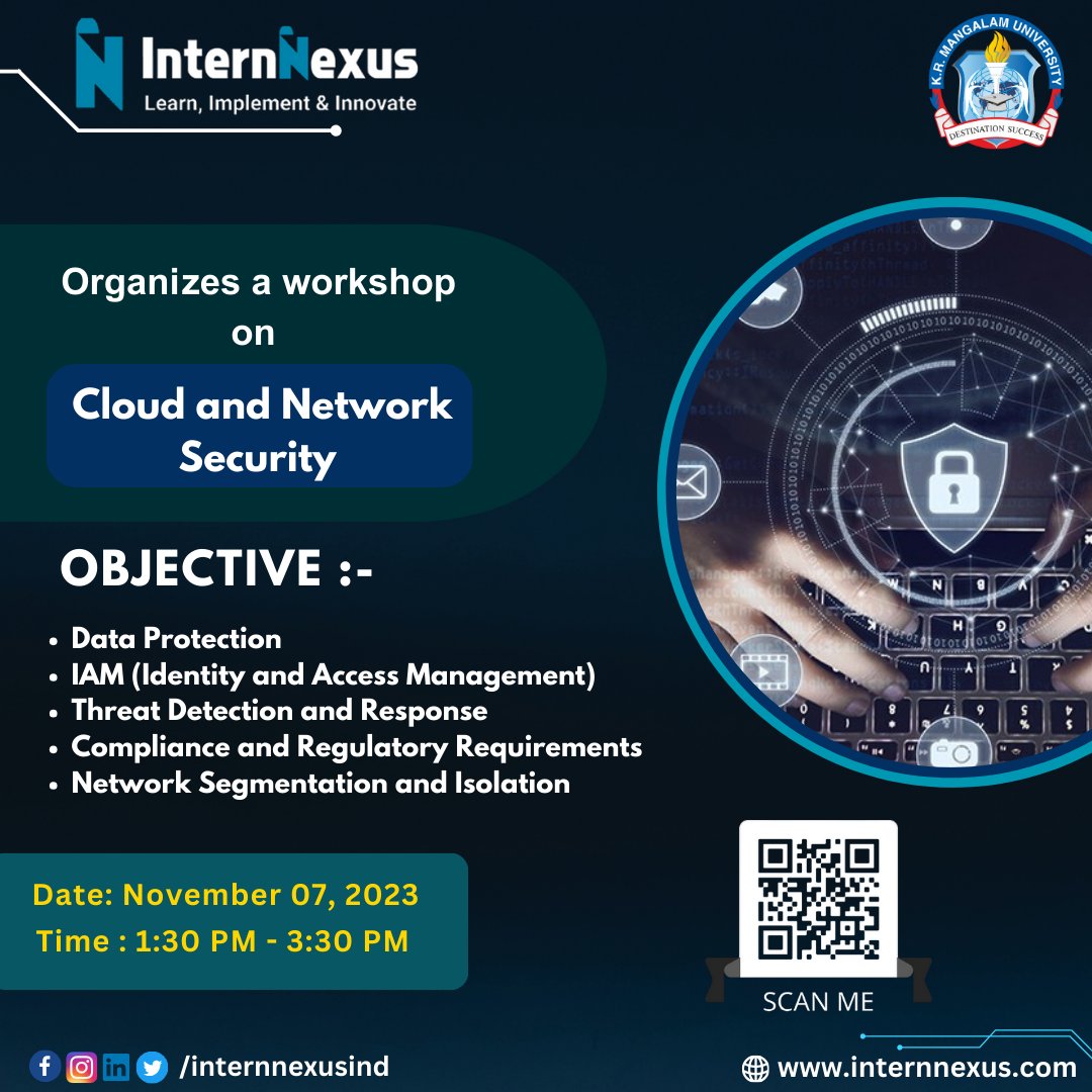 Internnexusind's tweet photo. "Securing the digital skies! ☁️🔒 Exploring the importance of cloud and network security in today's interconnected world. Protecting your data, one layer at a time. #CloudSecurity #NetworkSecurity #CyberSecurity #DataProtection #InternNexusInnovates 💻🌐" https://t.co/a08mWfkfV9