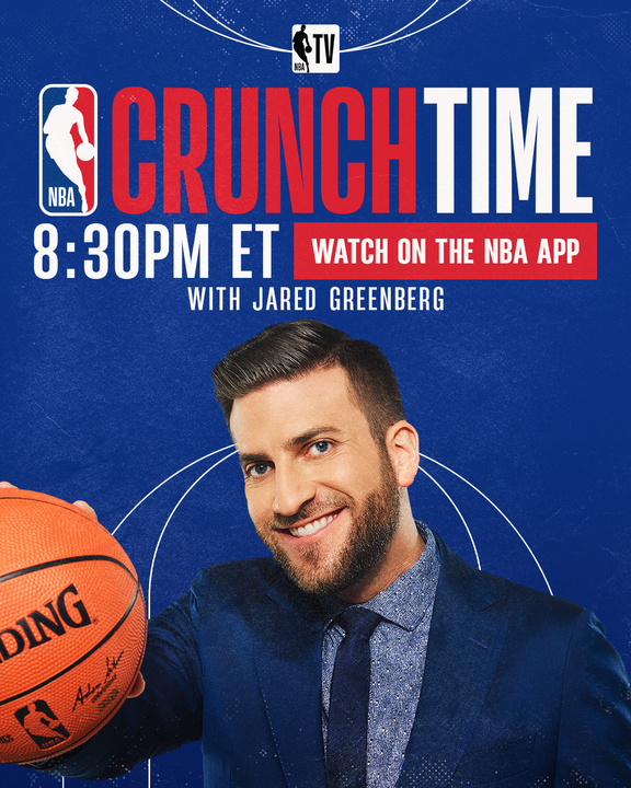 JaredSGreenberg's tweet photo. **CRUNCHTIME TONIGHT 8:30/ET**

The NBA's ONLY whip-around show features the BIGGEST stars in the game .... Live Look-ins and constant updates of LeBron, Steph, Wemby, Giannis, Tatum, Embiid &amp; more! 

CLICK TO WATCH: https://t.co/fDTaKVi99N

#CrunchTime is only on the @NBA APP https://t.co/go3r51POuj