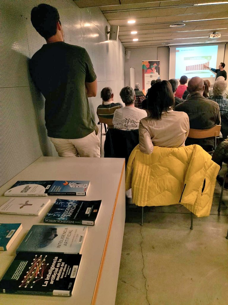 CVC_UAB's tweet photo. Avui som a la biblioteca #bbcnViladeGràcia amb el Dr Paolo Dini @CttcTech per al cicle #VisionsCiència (coordinem #CVC)
#IA i sostenibilitat; oportunitats i reptes ambientals. ♻️🤖 Trobarem el punt de equilibri? 🔎
Sala plena! Molt interessant!💡 #CVCCollaboration #SocialImpactAI https://t.co/7x2h40VnUy