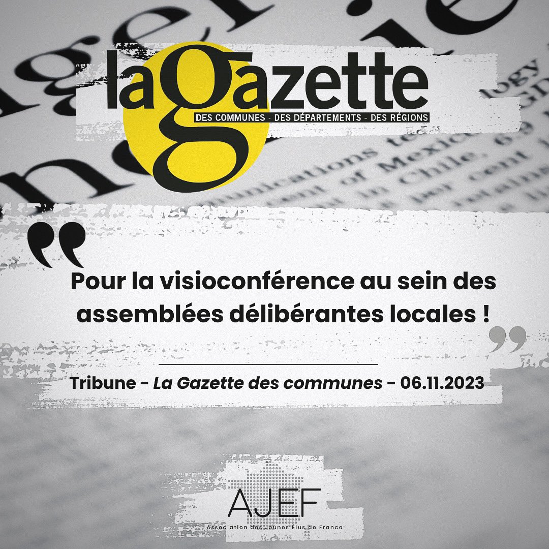 🗞️ #Tribune de l’AJEF : « Cette proposition, formulée dans un esprit transpartisan, vise à améliorer le quotidien des jeunes élus. Il est temps de faire bouger les lignes ! »

👉 Retrouvez l’article ici : lagazettedescommunes.com/895270/pour-la…