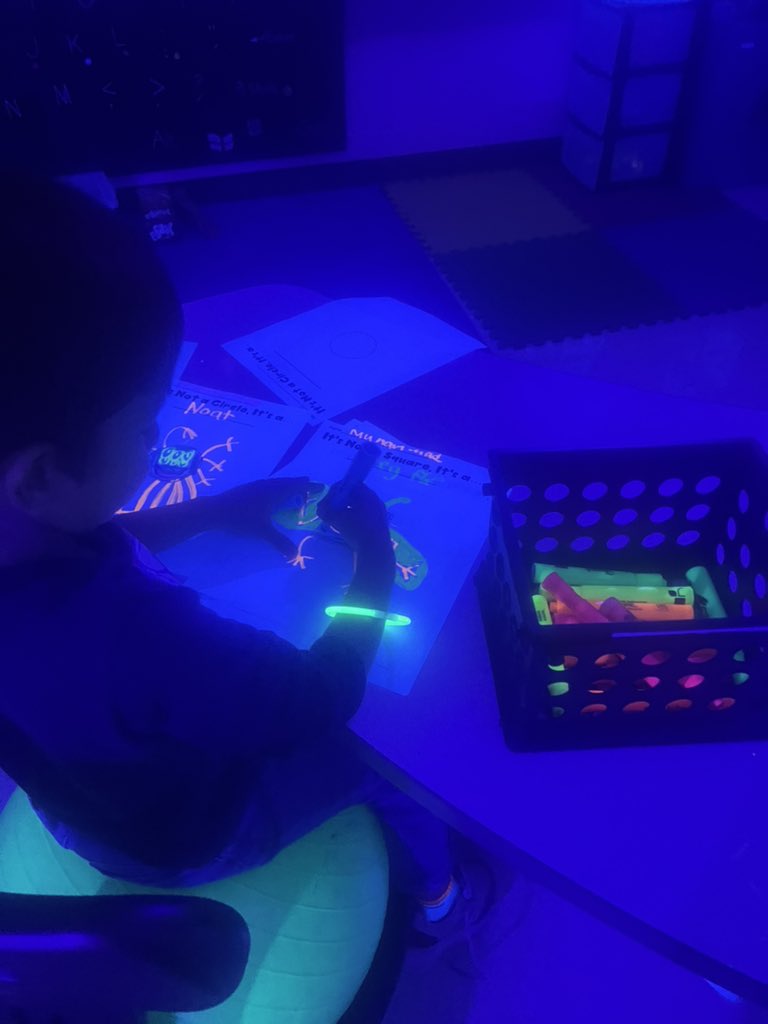 Dchap431's tweet photo. Neon Day was late but a success!! Acute angles, obtuse angles, mazes, transformations!! https://t.co/Q0YmdspV69