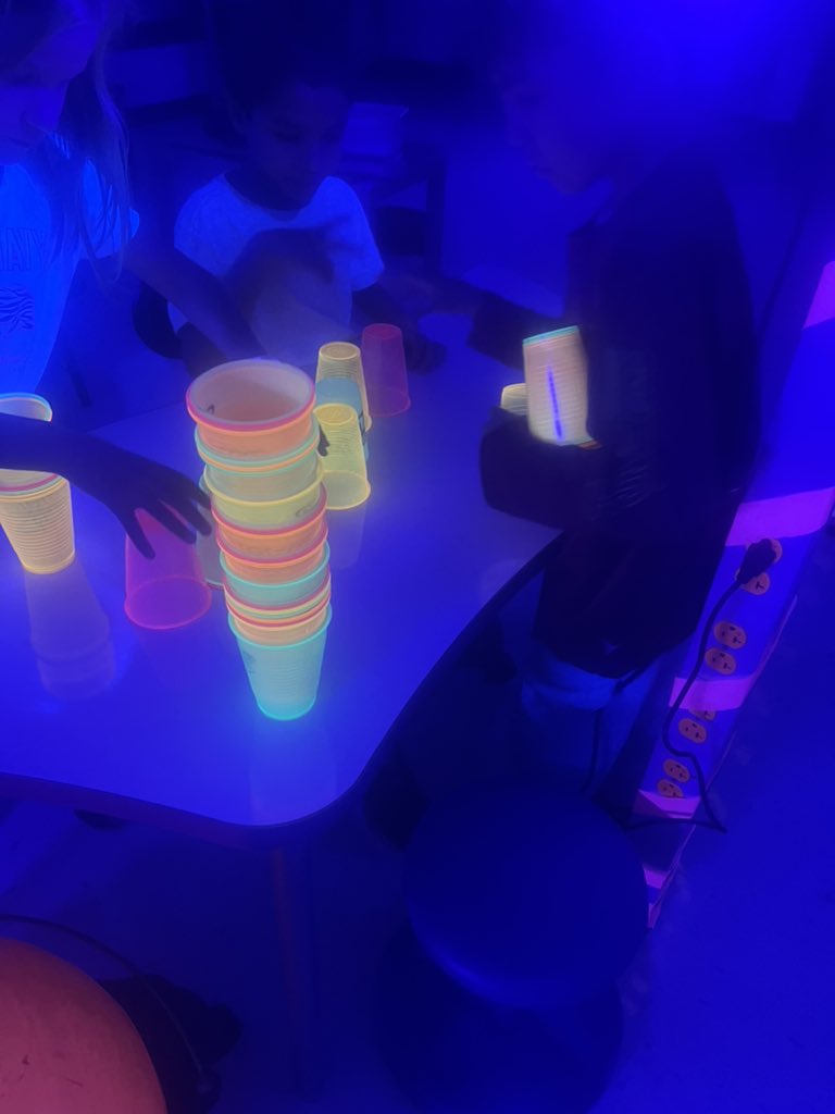Dchap431's tweet photo. Neon Day was late but a success!! Acute angles, obtuse angles, mazes, transformations!! https://t.co/Q0YmdspV69