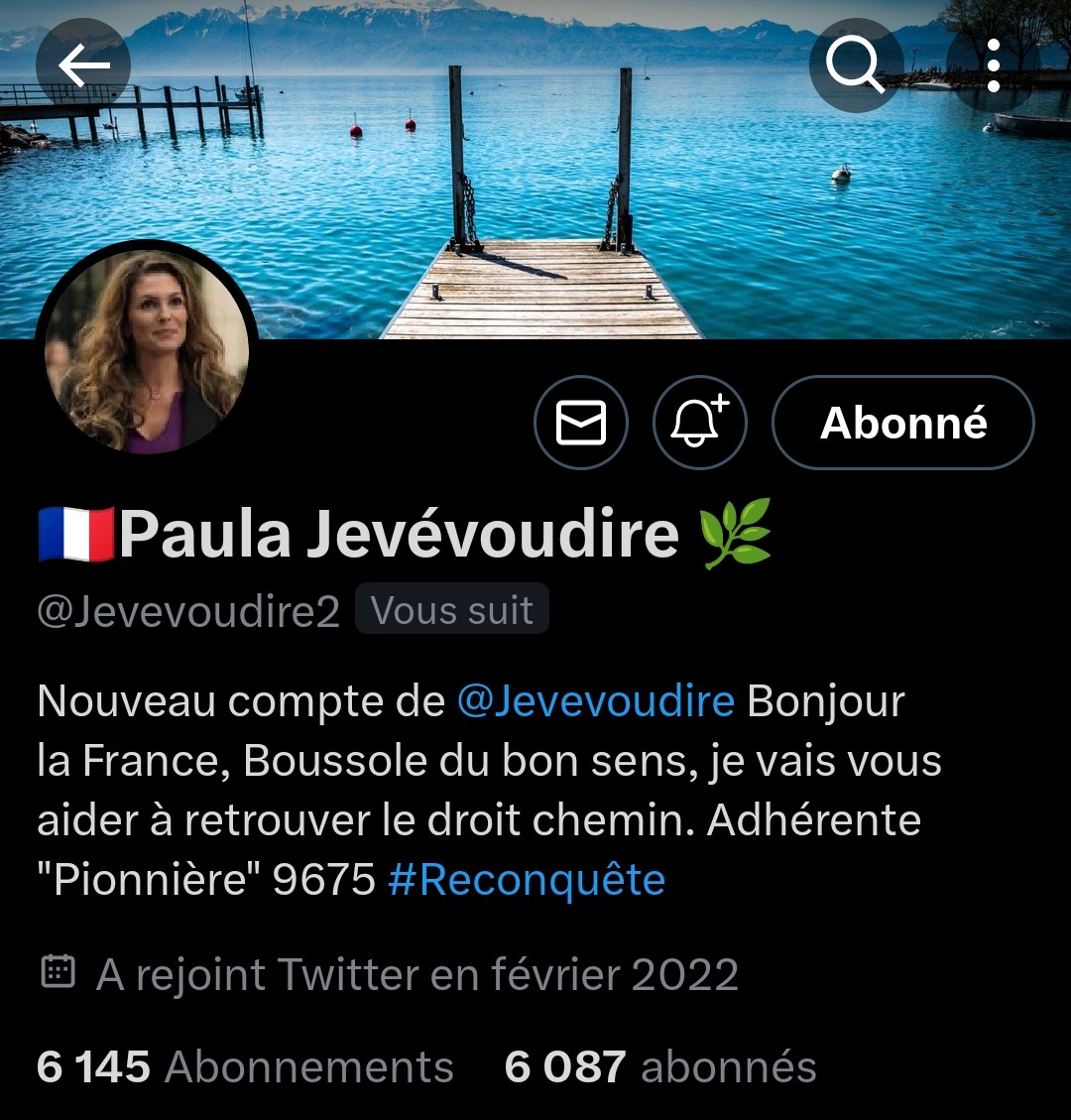 INFO🚨Mes amis abonnés😉Ainsi que l'équipe #JambonBeurre 🇨🇵
Notre amie   <a href="/Jevevoudire2/">🇫🇷Paula Jevévoudire 🌿</a> 👍Aurait besoin d'un petit coup de pouce pour grossir sa TL!Et ainsi lui donner plus de visibilité!Merci de vous abonner à elle🙏!Merci et n'oubliez pas!Tous ensemble nous sommes plus forts!🇨🇵