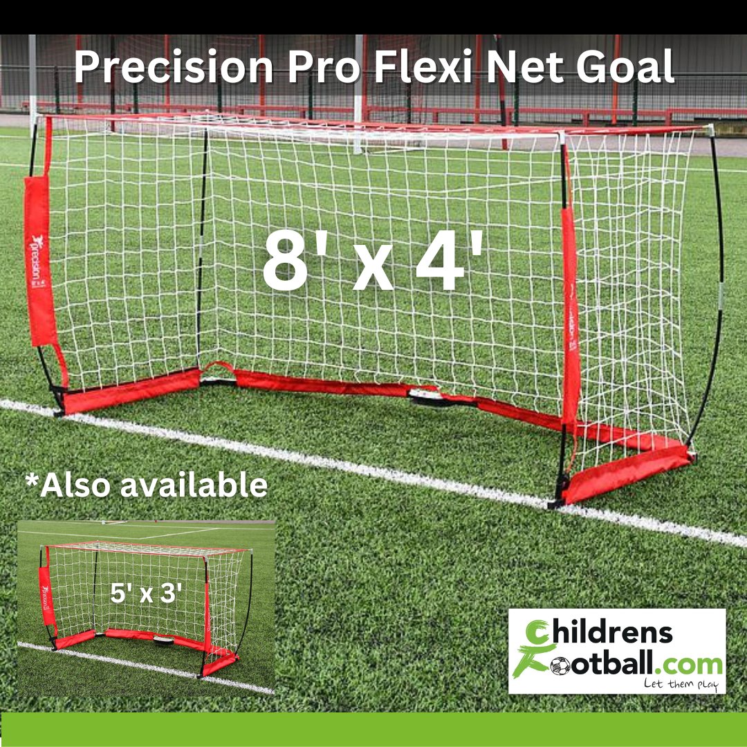 With the versatile 𝗣𝗿𝗲𝗰𝗶𝘀𝗶𝗼𝗻 𝗣𝗿𝗼 𝗙𝗹𝗲𝘅𝗶 𝗡𝗲𝘁 𝗚𝗼𝗮𝗹 you can set up a game anywhere, anytime, in just 180 seconds. 🥅

Available in two sizes, 8’ x 4' and 5’ x 3', this hugely popular goal can be used on both hard or soft surfaces. 💚

childrensfootball.com/products/flexi…