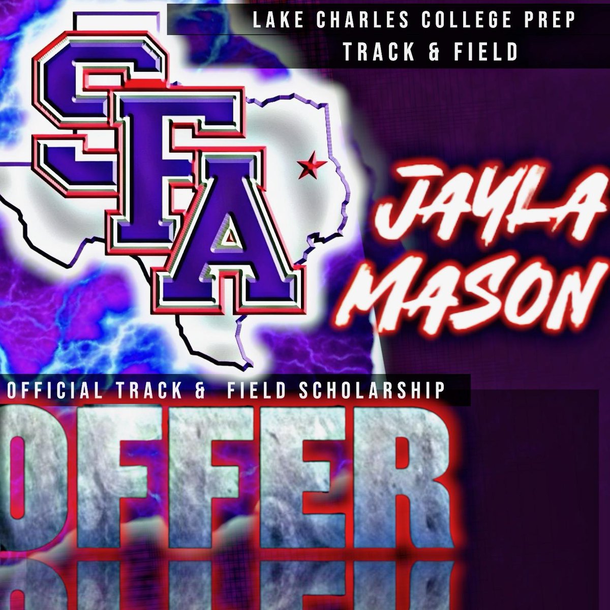 jaylamsn_'s tweet photo. After a great visit and talk with @CoachColeman_TF ..I am extremely blessed to receive my first Official Track &amp; Field Offer from @SFA_TFXC #Axeemjacks
@CoachJAM80 @FLHarrison3 @CoachStrong_MAA @coach_vital @CoachSwerv23 @CoachPipe15 @Recruit_LCCP https://t.co/h8oZat2YEV