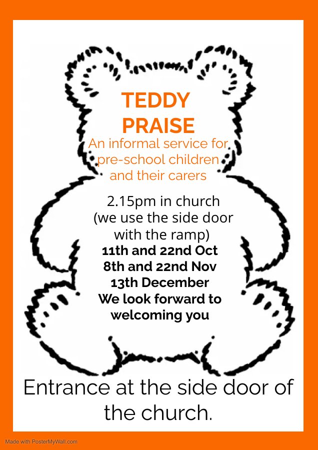 StManston's tweet photo. Teddy praise again this wednesday, come and try it, you might like it. All welcome side door please. https://t.co/D7fgTj2qsK