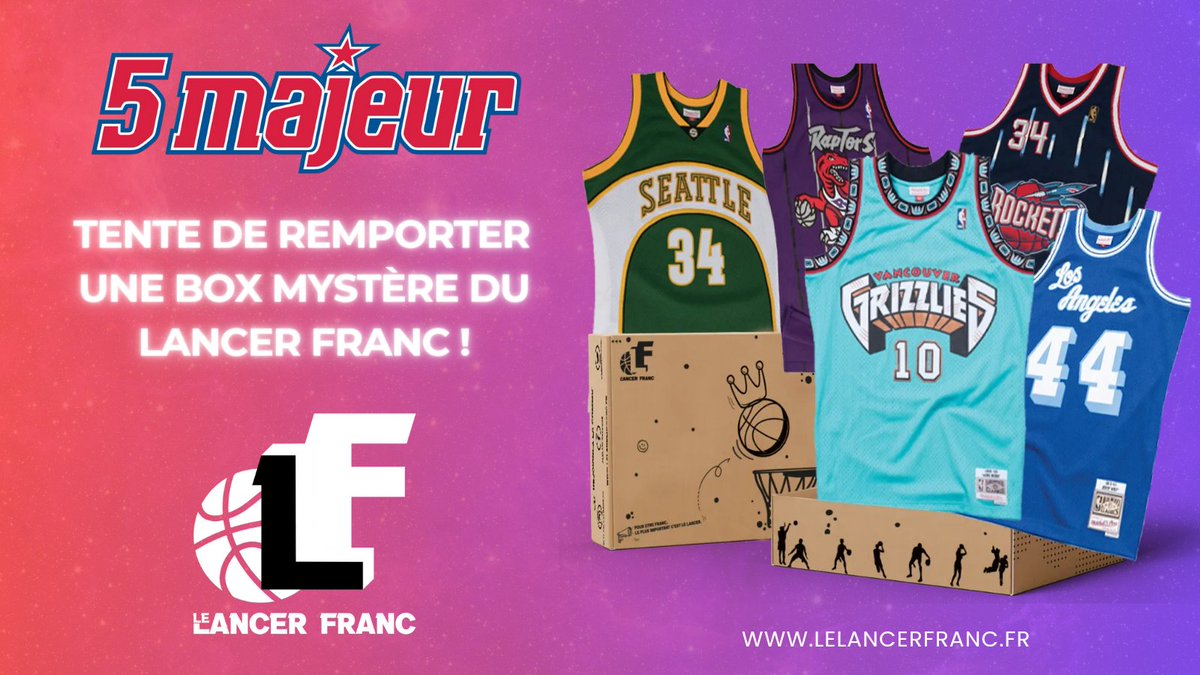 LancerFranc's tweet photo. 🎁 Avec 5MAJEUR on vous propose de faire le plein de maillot, en tentant de gagner votre Box Mystère !

1️⃣ Follow @pressebasket
et @LancerFranc
2️⃣ RT le post
3️⃣ Tag 2 amis

TAS le 12/11.

⚠️ATTENTION aux faux comptes pour ce concours. Uniquement nos 2 comptes gèrent le concours. https://t.co/T9kmAChRRC