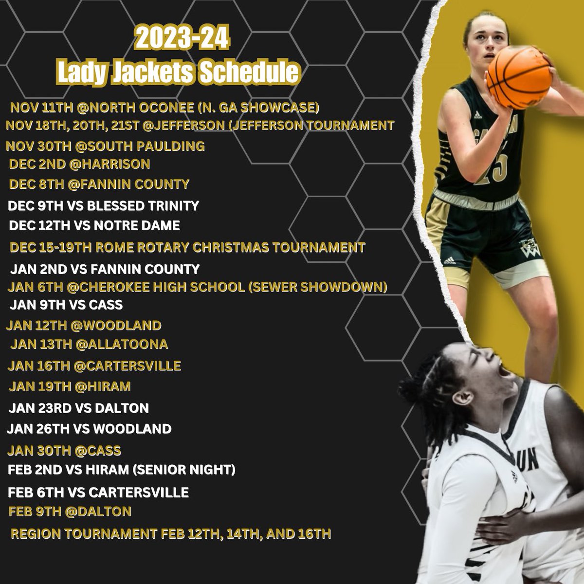 2023-2024 Calhoun Lady Jacket Schedule #WAC #NYSE #p4:13 @CalhounAthDept