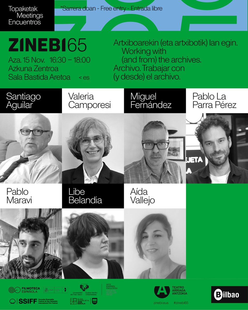 ZINEBI (@zinebifest) on Twitter photo 📌 Archivo. Trabajar con (y desde) el archivo.
👥 Santiago Aguilar + <a href="/ValeCamporesi/">Valeria Camporesi</a> + Miguel Fernández Labayen + @Pau_Dziga + Pablo Maravi + <a href="/libebelandia/">Libe Belandia</a> + <a href="/Aida_Vallejo_/">Aida Vallejo</a>
🗓️ Aza. 15 Nov. <a href="/GolemBilbao/">Golem Alhóndiga</a> / <a href="/AzkunaZentroa/">Azkuna Zentroa - Alhóndiga Bilbao</a>
zinebi.eus/zinebi-industr… 📌 Archivo. Trabajar con (y desde) el archivo.
👥 Santiago Aguilar + <a href="/ValeCamporesi/">Valeria Camporesi</a> + Miguel Fernández Labayen + @Pau_Dziga + Pablo Maravi + <a href="/libebelandia/">Libe Belandia</a> + <a href="/Aida_Vallejo_/">Aida Vallejo</a>
🗓️ Aza. 15 Nov. <a href="/GolemBilbao/">Golem Alhóndiga</a> / <a href="/AzkunaZentroa/">Azkuna Zentroa - Alhóndiga Bilbao</a>
zinebi.eus/zinebi-industr…