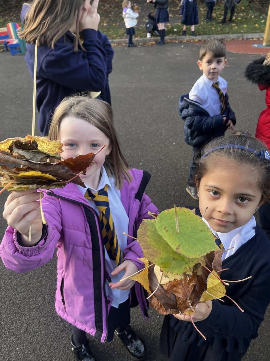 Mrs_Miller01's tweet photo. P1 and P7 enjoyed making leaf kebabs for buddy time today🍂🍃🍁 #outdoorlearning #buddytime @JPrimary https://t.co/k0cQ2jRlWb