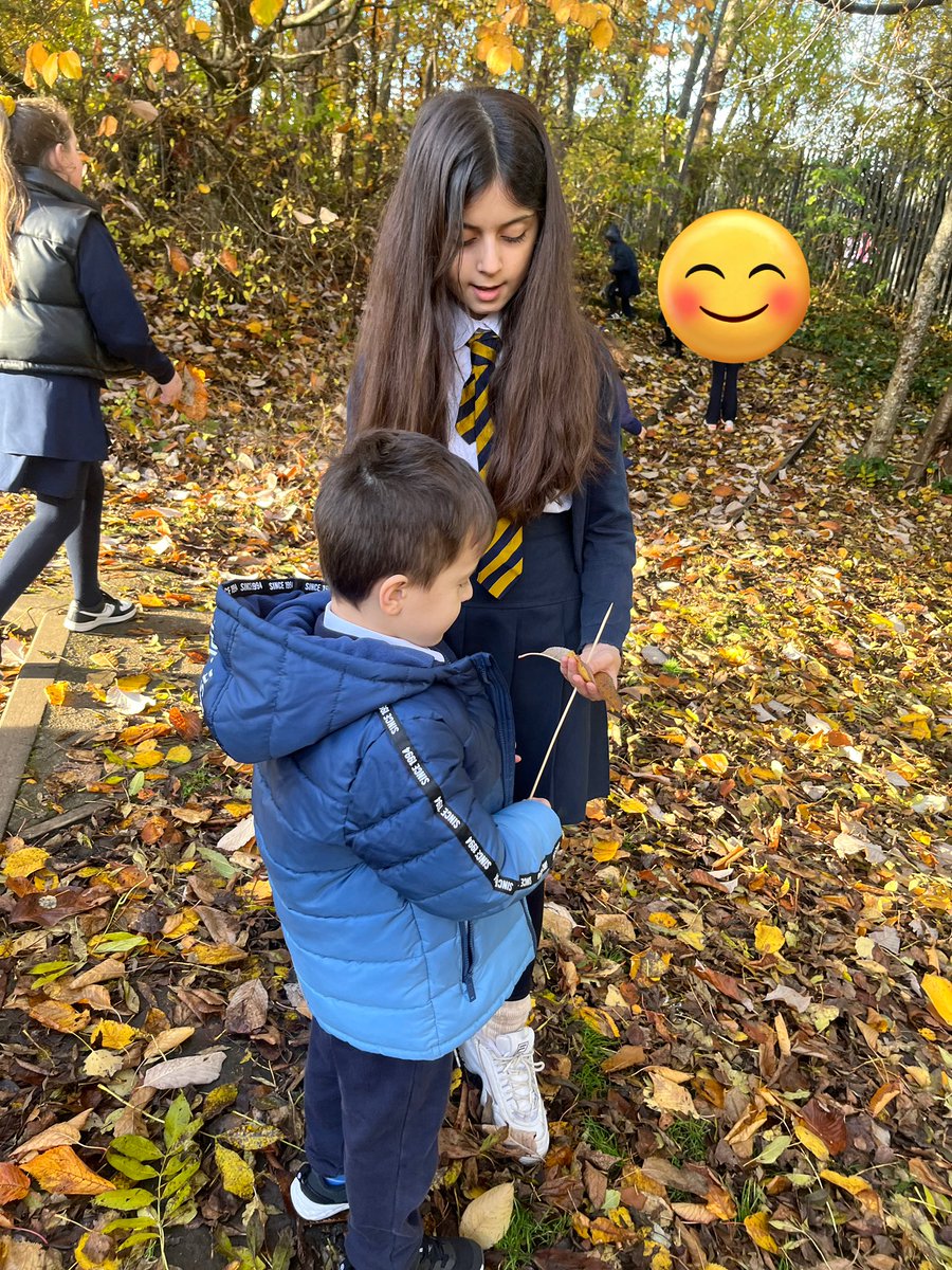 Mrs_Miller01's tweet photo. P1 and P7 enjoyed making leaf kebabs for buddy time today🍂🍃🍁 #outdoorlearning #buddytime @JPrimary https://t.co/k0cQ2jRlWb