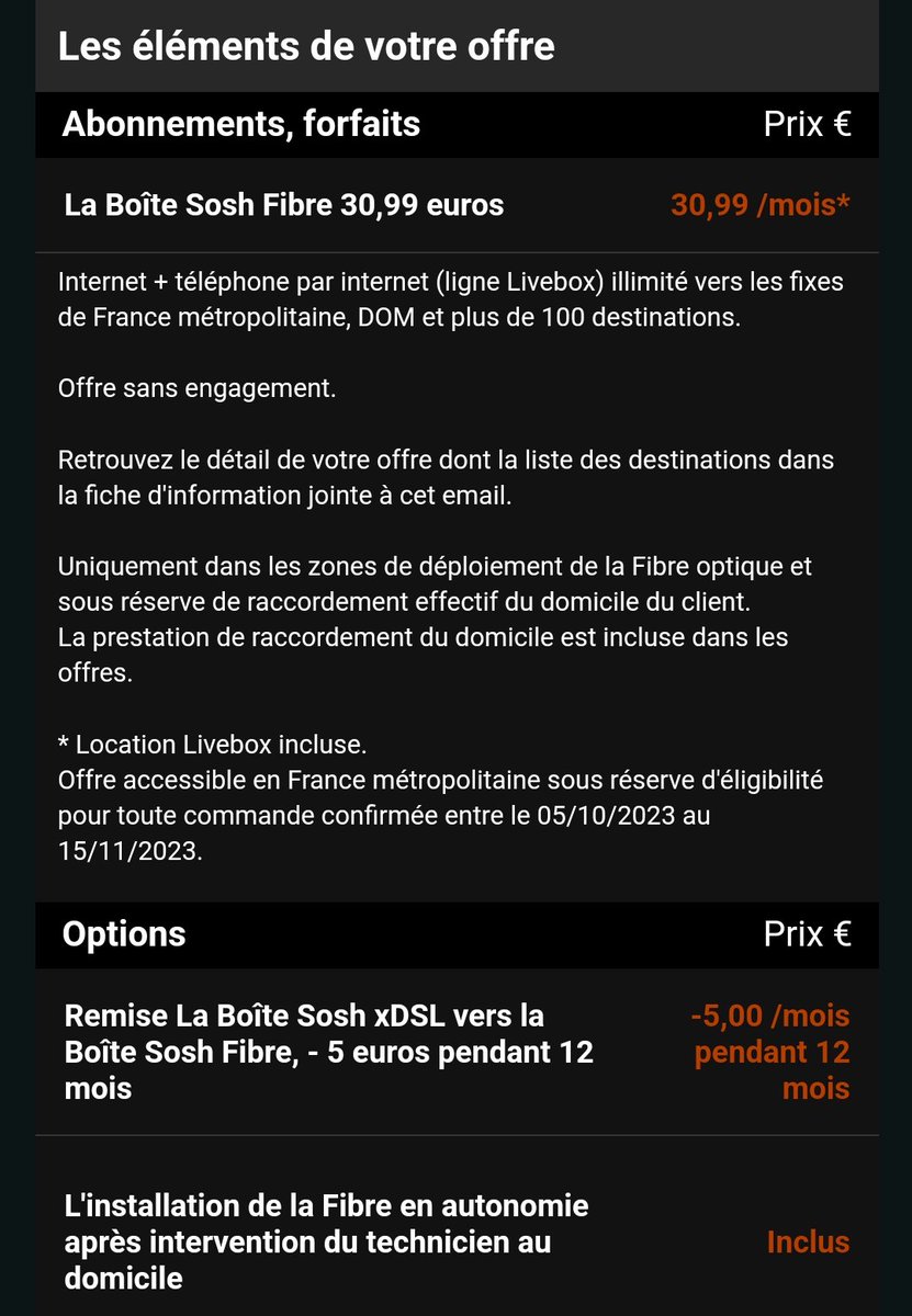 swl1f's tweet photo. @LelloucheNico J'ai bien la promo -5€ pendant 12 mois...
C'est vrai que je passe de xDSL à la fibre sans changer d'opération 😉 https://t.co/HYooXeDuHZ