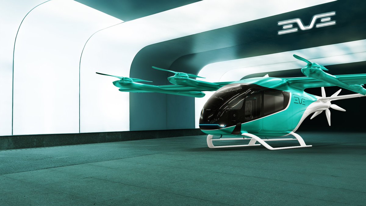 EveAirMobility's tweet photo. We named three new suppliers for our #eVTOL today.
@Garmin  will supply the avionics for the aircraft, while @Liebherr  will supply the flight controls actuators and Intergalactic will provide the thermal management system. Read news: https://t.co/BuuLNZoxiX… #MobilityReimagined https://t.co/NTq28Scmdw