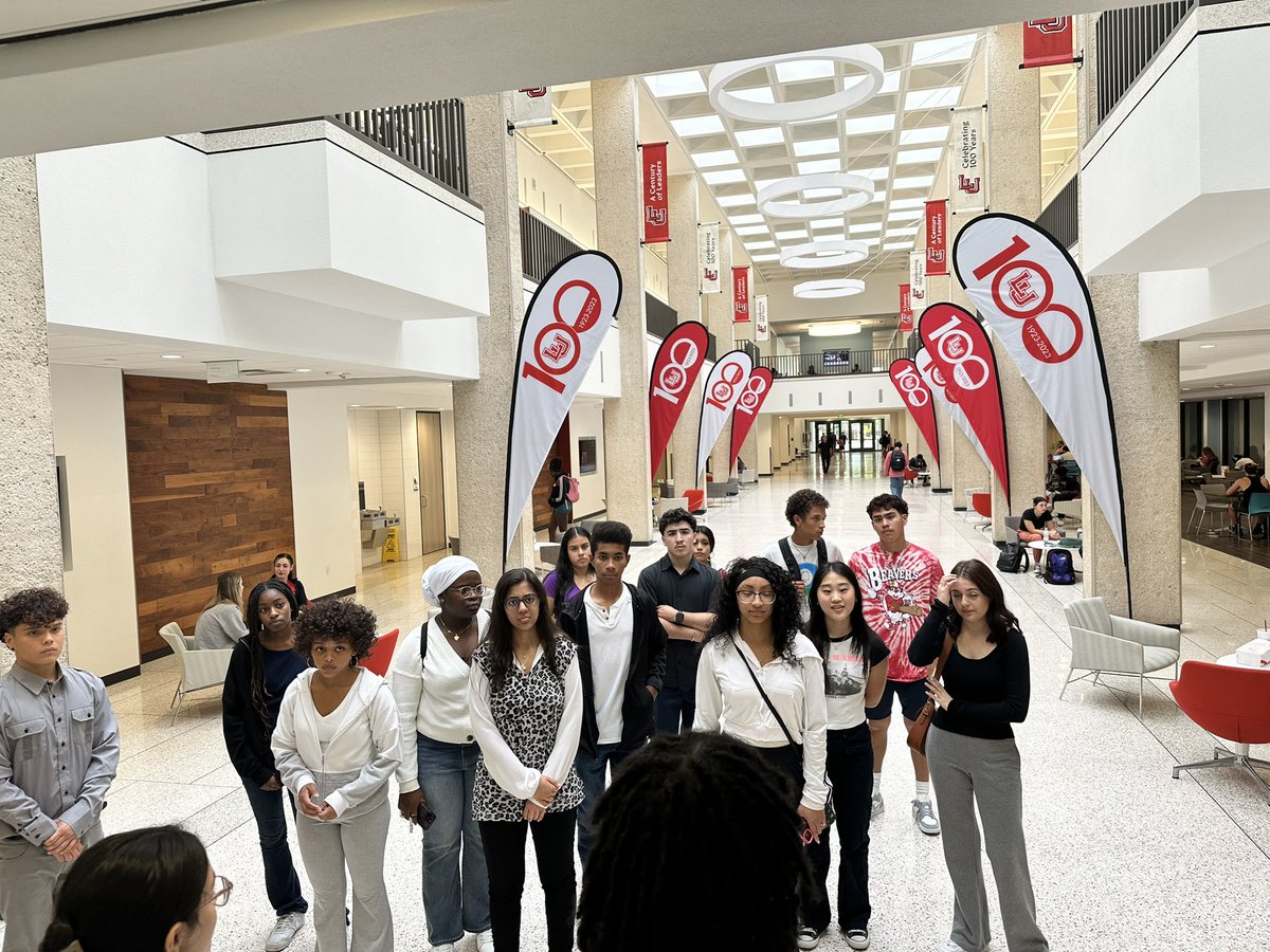 Dr_RNivens's tweet photo. We just left @LamarUniversity and they welcomed us with the greatest Texas hospitality. Our guides were two education majors that will teach in @LamarCISD soon (hint hint).
Students doing school work between campus visits. #SuperImpressive https://t.co/DPWqXqjgxp
