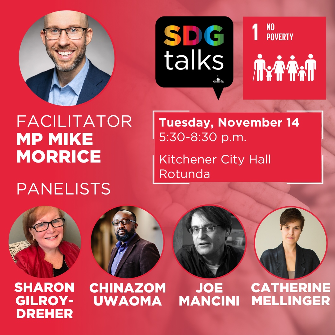 SmallBizWRSBC's tweet photo. Let's meet our panel for next week's SDGtalks on goal #1, no poverty!

Don't miss this informative and engaging discussion on November 14th in the Kitchener City Hall Rotunda.

Register here: https://t.co/BSpbHSvQD7

#SDGtalks #SDGIdeaFactory #WRSBC https://t.co/KX3DYWj2Wh