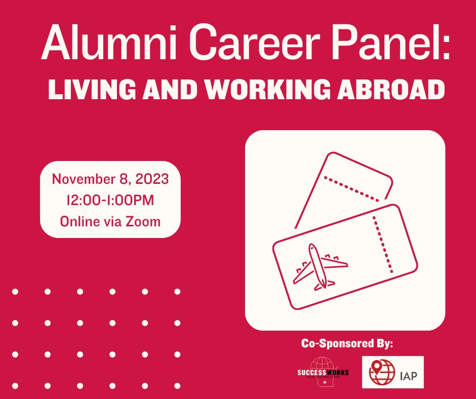UWSuccessWorks's tweet photo. Have you ever wondered what itโs like to live and work outside of the U.S.? Stop by this informal virtual panel session to get tips and advice from UW alumni professionals who are doing exactly that!
Register here: https://t.co/b9ia6pVxr1
#successworks #uwmadison #abroad https://t.co/SKZFDwVNTe
