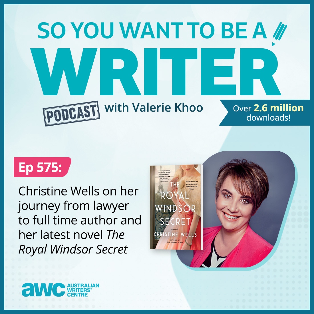 Christine Wells (@christinewells0) on her journey from lawyer to full time author and her latest novel 'The Royal Windsor Secret' (@harpercollinsau). Listen to episode 575 on your favourite podcast app, or here: writerscentre.com.au/blog/ep-575/