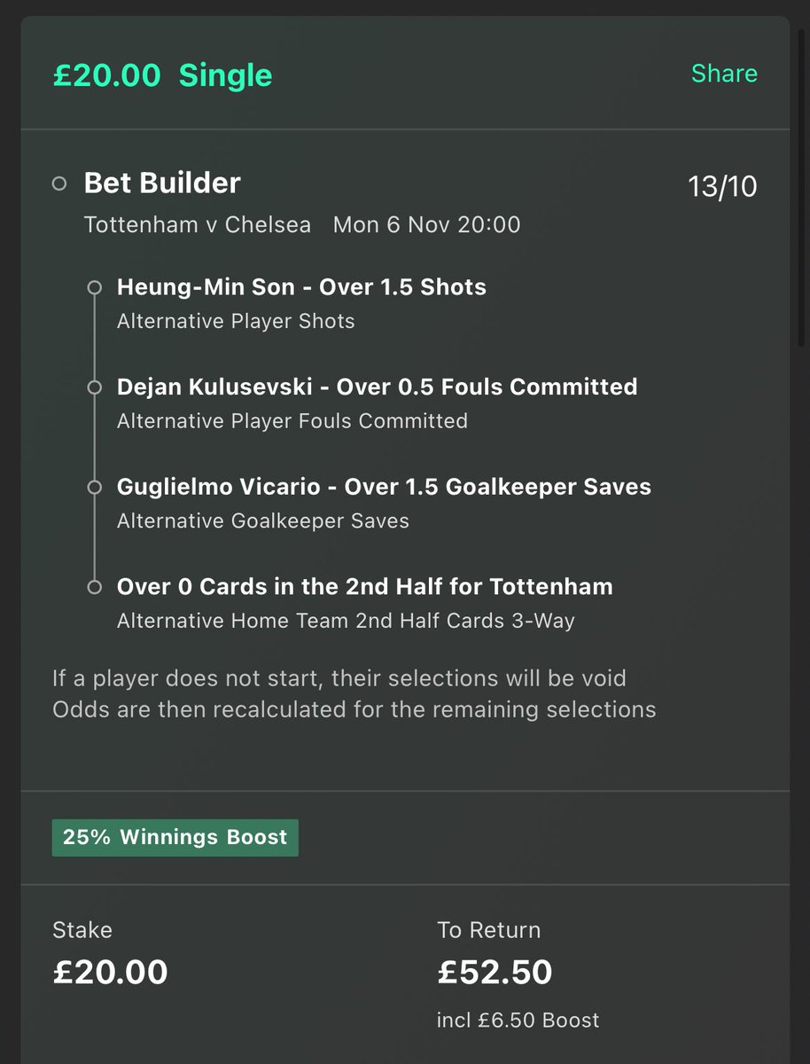 ValueBetSpotter's tweet photo. 📅 Spurs vs Chelsea
💰 £20 returns £52.50
❤️ Like this tweet &amp; we’ll give away £52.50!

Heung-Min Son shots: 2, 3, 3, 4, 3, 3, 5, 2

Kulusevski fouls: 1, 3, 2, 1, 0, 3, 2, 1, 1

Vicario saves: 2, 3, 2, 3, 4, 4, 3, 3, 3, 6, 4

Spurs 2nd half cards: 1, 1, 1, 4, 1, 6, 1, 2, 3, 1 https://t.co/kSBRCibMYc