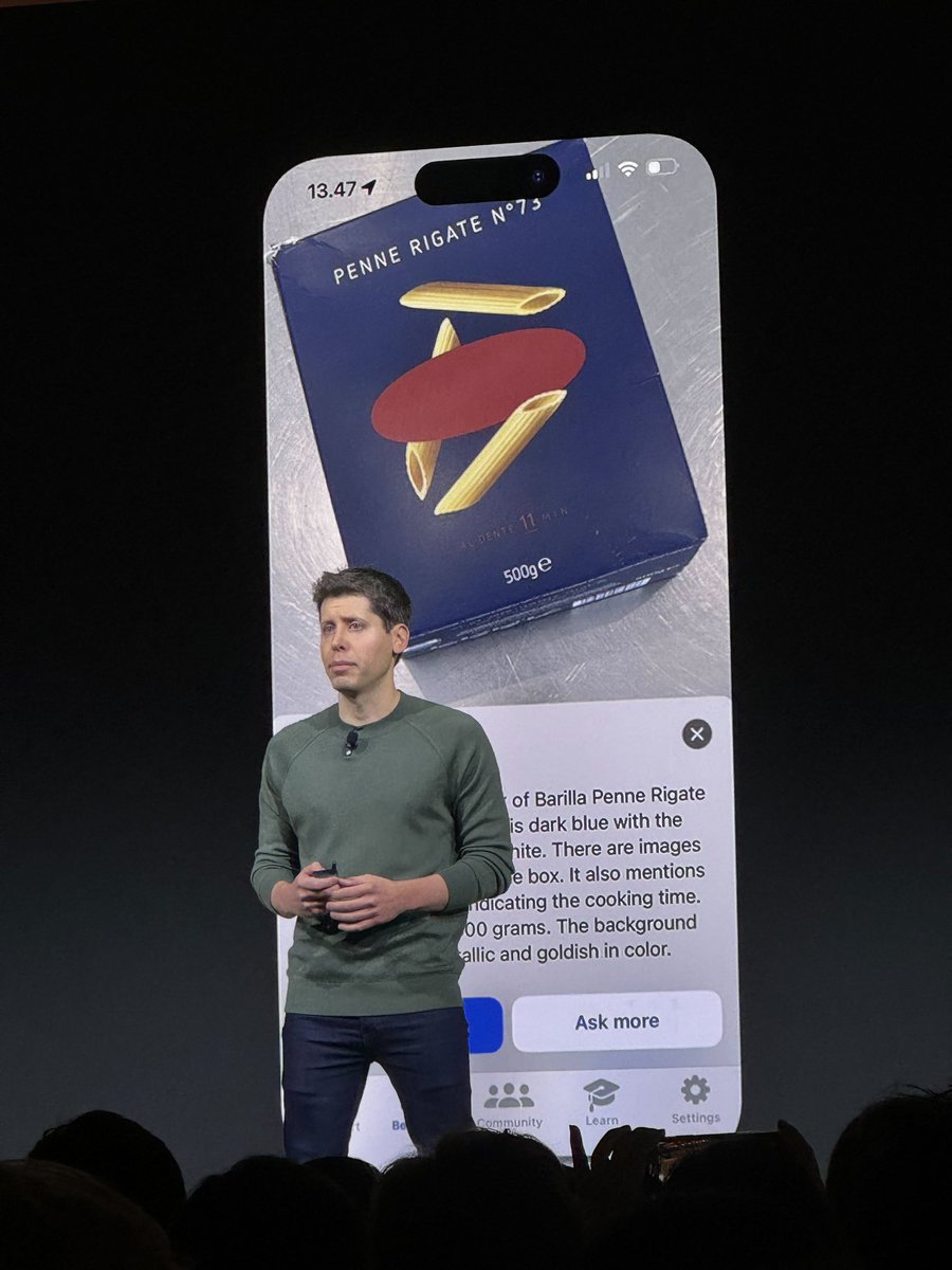 Sitting in row 10 of OpenAI Dev Day watching <a href="/sama/">Sam Altman</a> mention <a href="/BeMyEyes/">Be My Eyes</a> as an exemplar of the power of the <a href="/OpenAI/">OpenAI</a> visual model is surreal. Thank you OpenAI and Be My Eyes teams.