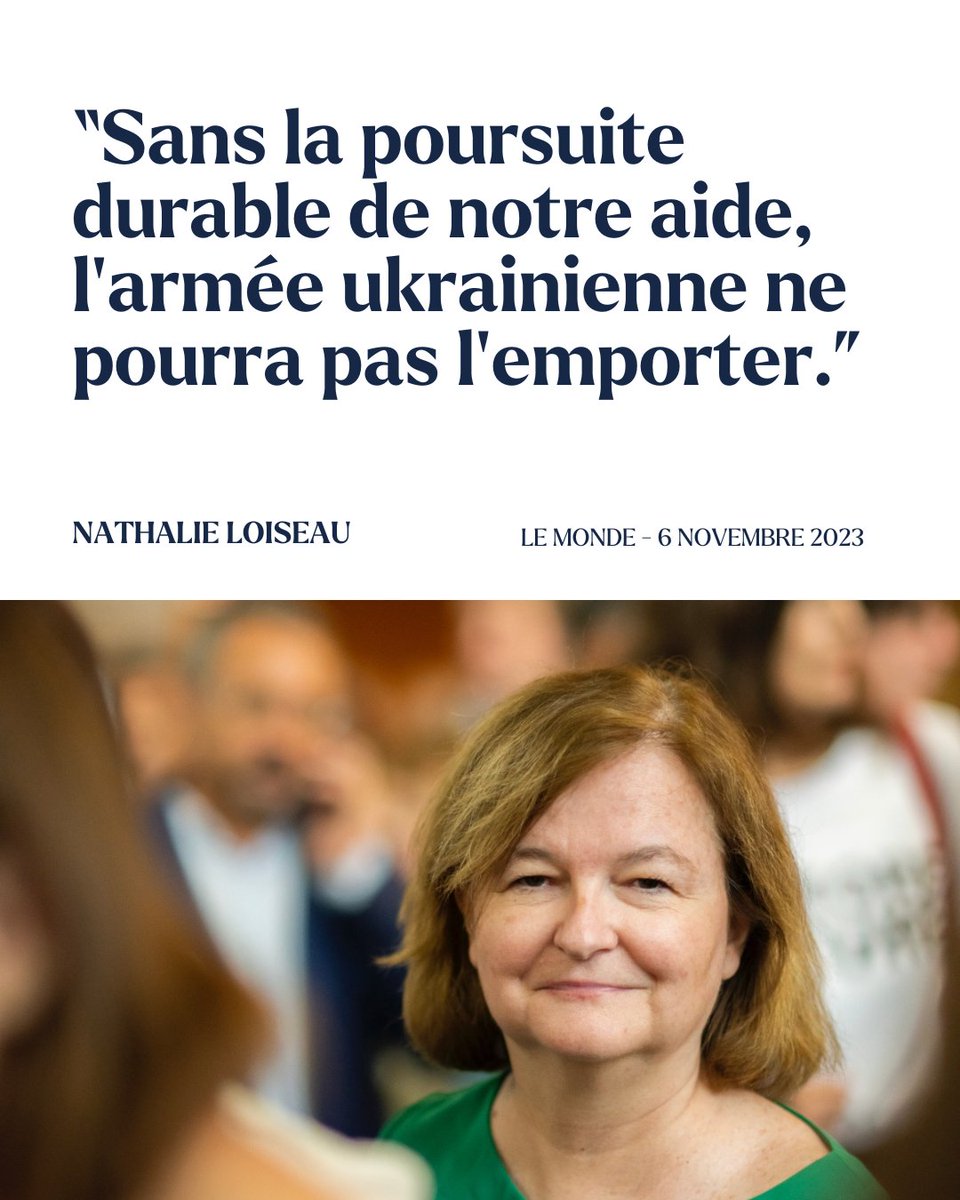 Ensemble_UE's tweet photo. 🗞️ « Légitimement, le Proche-Orient nous préoccupe. Progressivement, nous parlons moins de l’🇺🇦. La guerre que poursuit la Russie devrait pourtant conserver notre attention.

L’armée ukrainienne tient tête et sa résistance nous protège d’une menace russe qui nous concerne tous. Mais sans la poursuite durable de notre aide elle ne pourra pas l’emporter. »

Retrouvez la tribune de @NathalieLoiseau dans Le Monde.