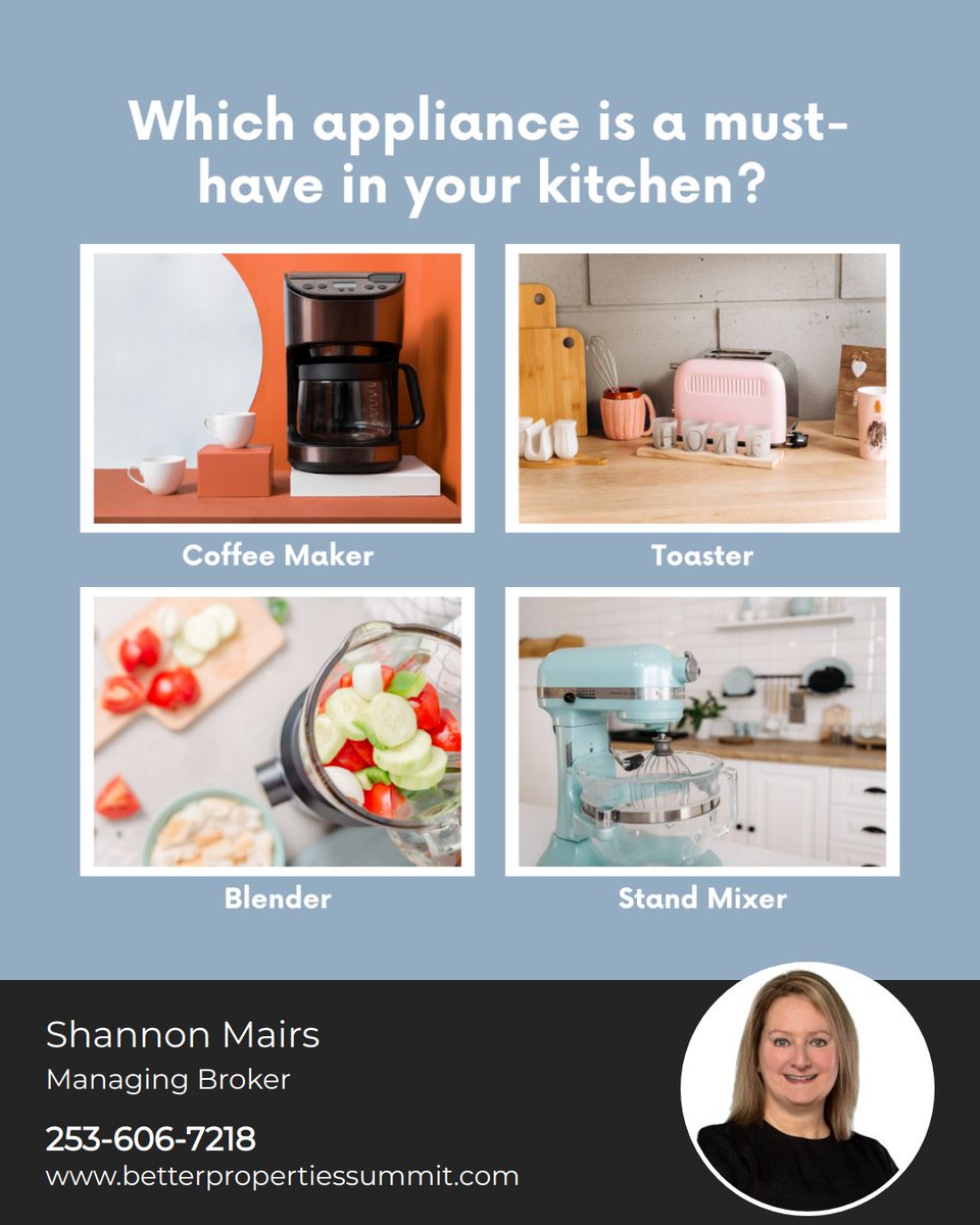 Which of these kitchen appliances is a must-have in your home? 

#kitchenessentials #homecooking #appliancedebate #kitchentalk #kitchenappliances #kitchengadgets