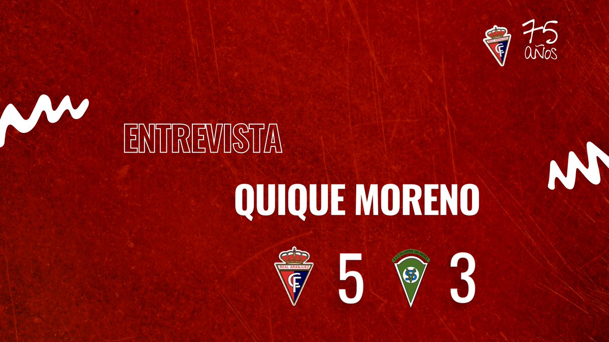ENTREVISTAS | Tras el encuentro hablamos con el míster ribereño, Quique Moreno, que se mostraba muy satisfecho con la remontada de su equipo. Escucha la entrevista en nuestra web:

realaranjuezcf.es/es/news/entrev…

#VamosAranjuez #OrgulloRibereño