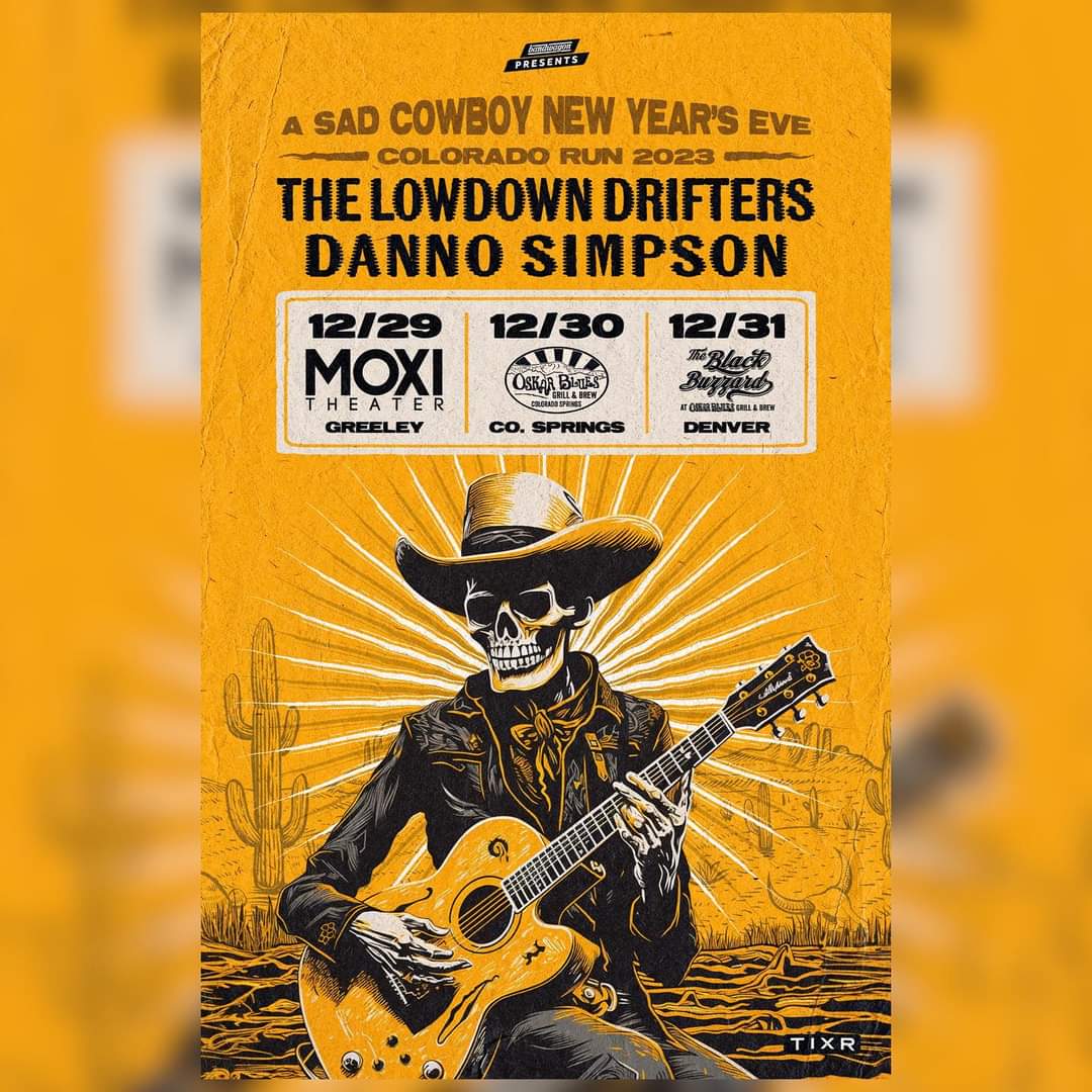 Been too long since we have been Rocky Mountain High so we can't wait to get back to Colorado in December! Join us along with <a href="/DannoSimpson/">Danno Simpson</a> on 12/29 at <a href="/MoxiTheater/">Moxi Theater</a> in Greeley, 12/30 at <a href="/OskarBluesCOS/">Oskar Blues Colorado Springs</a> in Colorado Springs and 12/31 at <a href="/BlackBuzzardOB/">The Black Buzzard</a> in Denver!