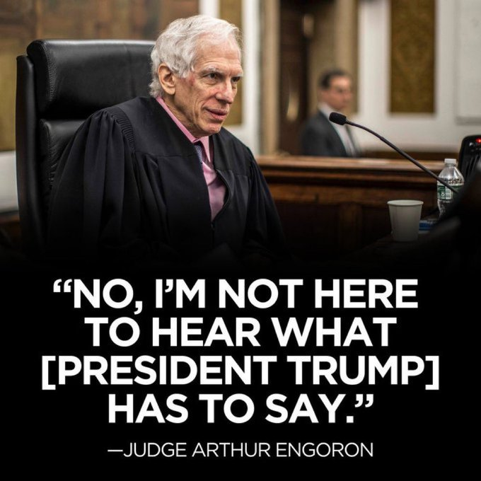 @CollinRugg The sheer amount of corruption, animosity and blatant bias of judge Arthur Engoron almost guarantees a reversal of any outcome from this kangaroo court. The more Engoron speaks, the more it hurts him.
