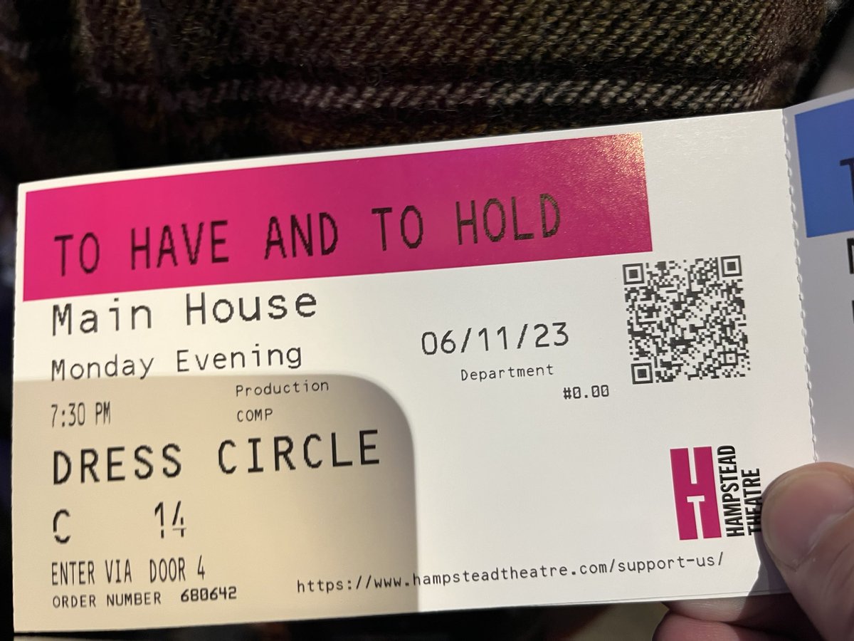 Press night at Hampstead Theatre to see To Have and To Hold with our pal Ade in the cast. 🎭