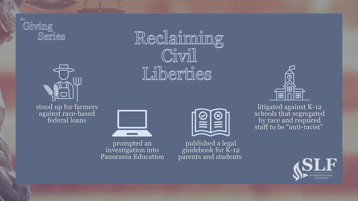 SLF fights to reclaim civil liberties. We go to court for the American people when the government discriminates or threaten their God-given rights. Here are some of the ways we've stood up to the government this year. 

#theGivingSeries #GivingTuesday