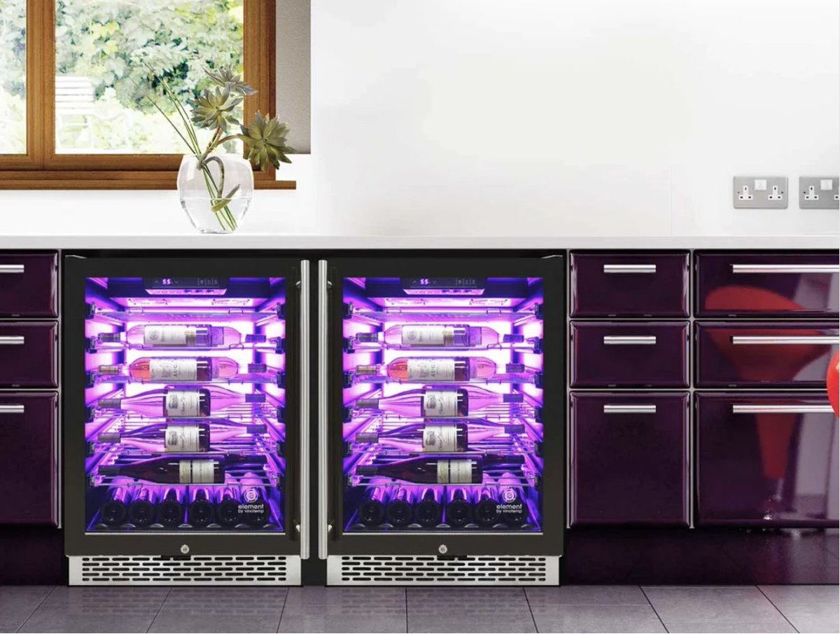 Vinotemp's tweet photo. Vinotemp's Private Reserve Series 41-Bottle wine cooler has innovative features such as telescopic shelves, label forward wine bottle display, interior Backlit™ in three different colors, and LED side lighting to maximize your display capability. 
•
•
#VinoTemp https://t.co/H1pObyMotL