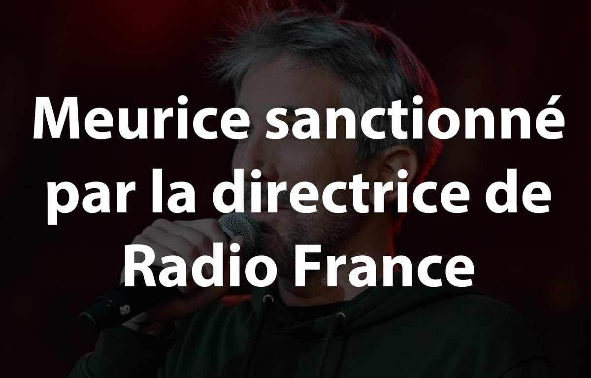 MEURICE SANCTIONNÉ PAR LA DIRECTRICE DE RADIO FRANCE - Ce lundi 06 novembre en début d'après midi, la directrice de Radio France a convoqué Guillaume Meurice pour lui signifier l'avertissement prononcé à son encontre. Dans un email envoyé aux salariés du groupe radiophonique