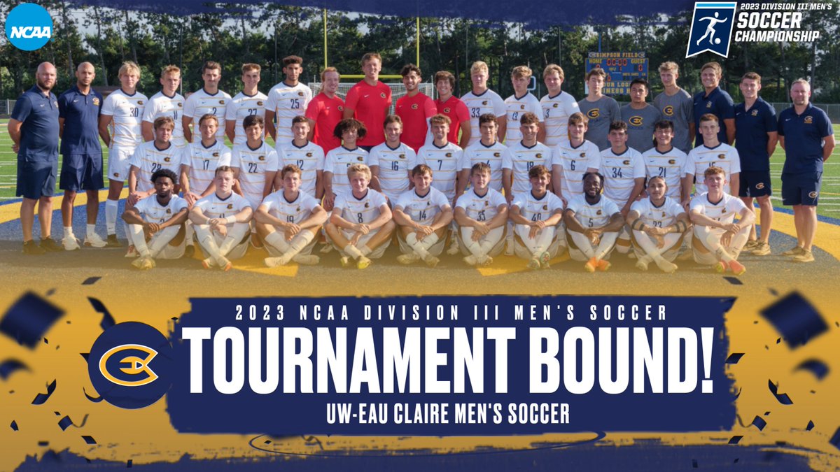 TICKET PUNCHED! 🎟️ @uwecmsoccer eanrs their second straight NCAA Tournament selection in program history and will travel to UW-Platteville for a first round matchup with North Central (Ill.)! #RollGolds