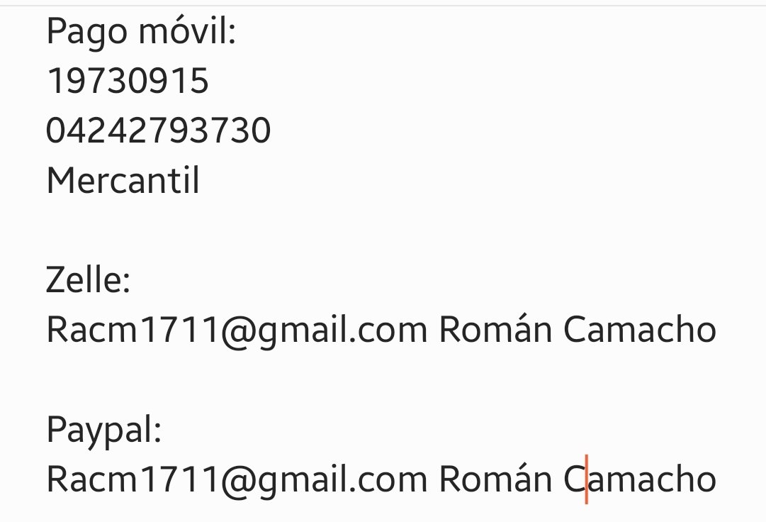 rcamachovzla's tweet photo. Los medios para recibir apoyo con los que cuento por el momento, ya que no he podido abrir un gofundme, es a través de pago móvil, zelle o paypal.
Nuevamente gracias y disculpen... https://t.co/96HNy0lClE