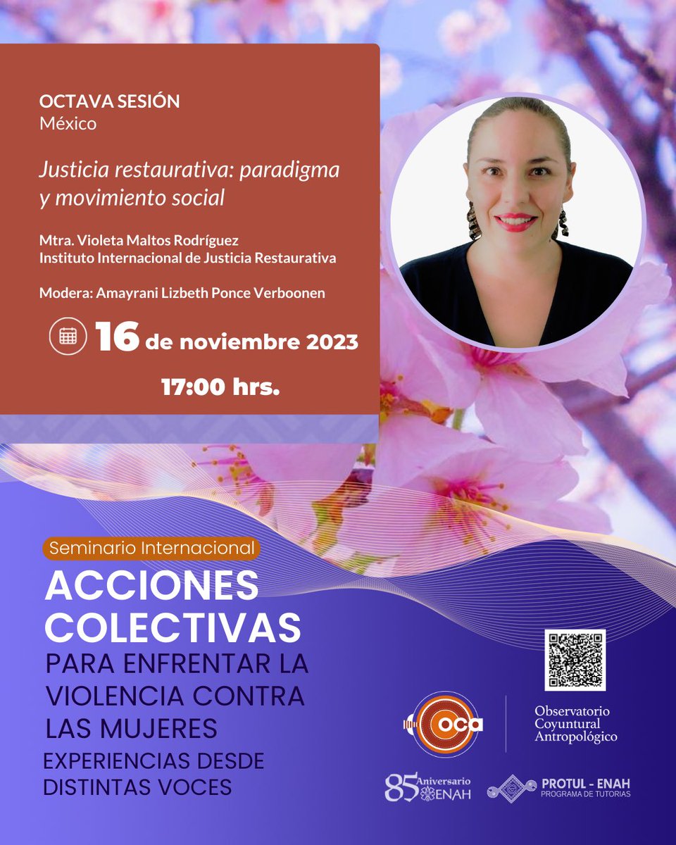 #SeminarioOCA 🟠
#ParaAgendarte 🗓️ 

El PROTUL-ENAH y el OCA extienden la invitación a la octava sesión del  Seminario Internacional "Acciones colectivas para enfrentar la violencia contra las mujeres. Experiencias desde distintas voces".