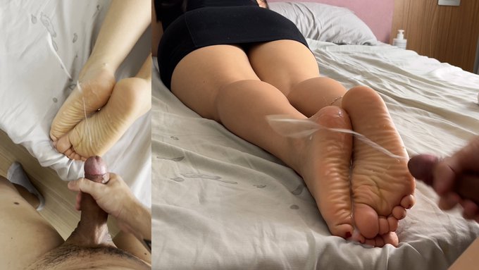 I think that was the biggest cumshot I took on my soles after a good ol' CUCKOLD POV! 😍😈 Check out the