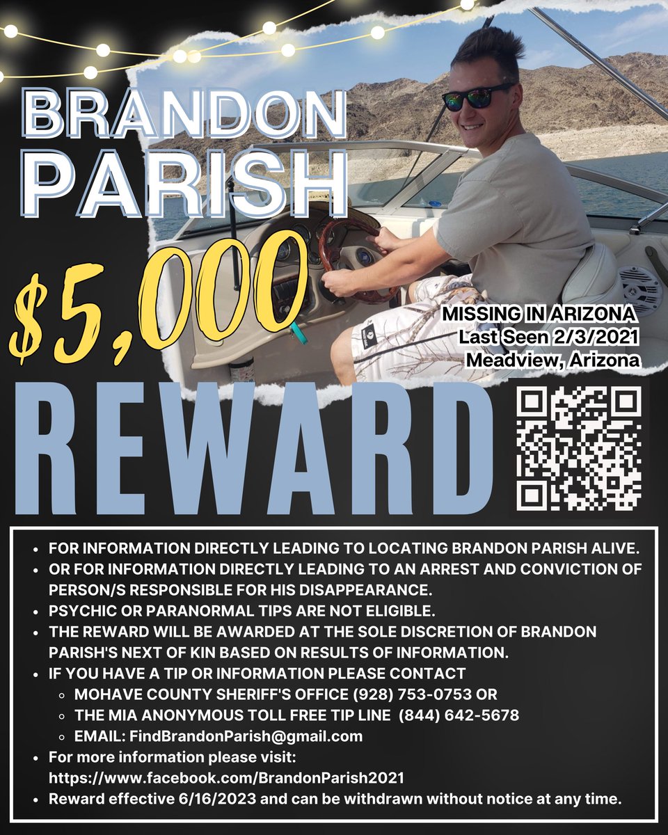 missingNamerica's tweet photo. #BrandonParish has been missing since 2/3/2021. He deserves to be found and his family deserves answers.
#MissingPosterMonday
#MissingInAmerica
#MissingInArizona
@MissingNArizona https://t.co/909hwkpuAm