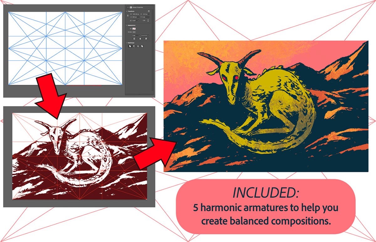 kyletwebster's tweet photo. New and FREE! I have some harmonic armatures (PNG &amp; Vector Shapes) for #Photoshop ready to go for you here. Use them to eliminate 'blank page' anxiety and/or to improve your compositions! Please RT and enjoy: https://t.co/sCzMPRl9oZ
#digitalart #illustration https://t.co/CWLQENrOfL