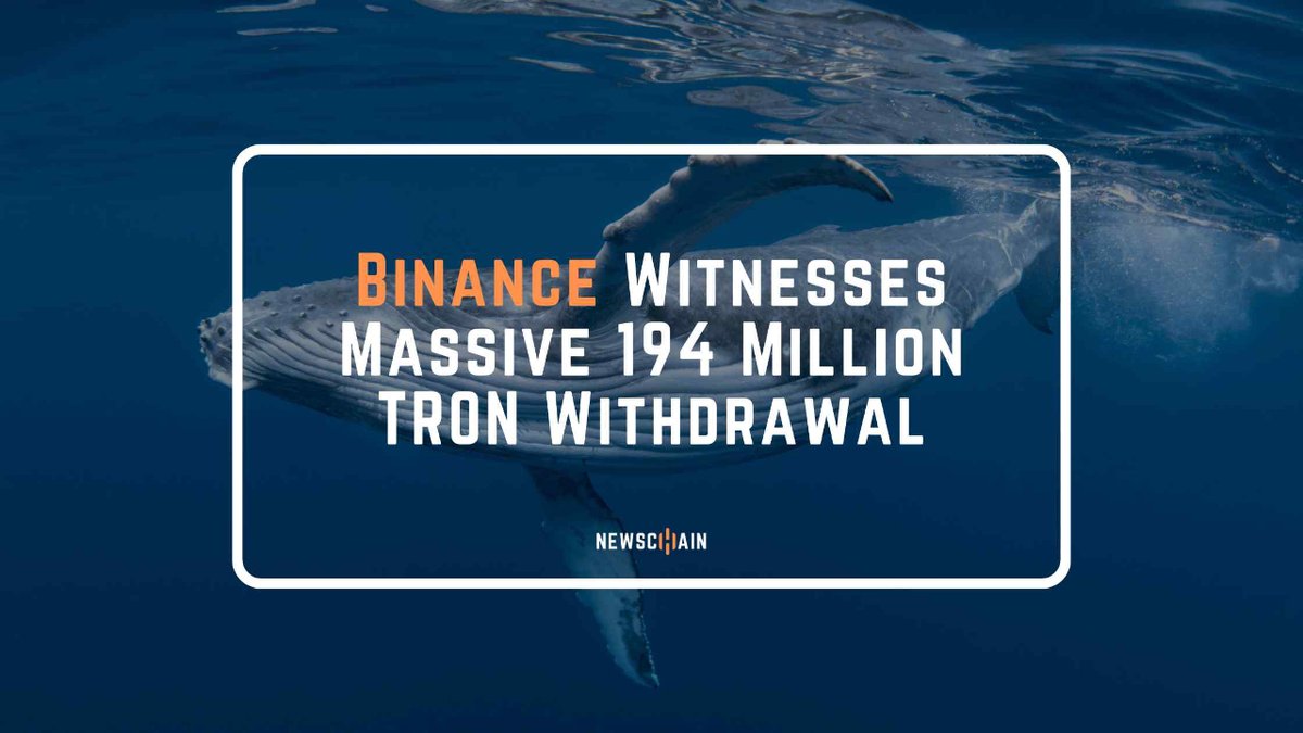Binance, the world’s largest cryptocurrency exchange by trading volume, has witnessed a significant withdrawal of TRON (TRX), amounting to 1,999,000,000 TRX, worth approximately $194 million.

Read on 👇

📰 newschain.ooo/binance-witnes…
