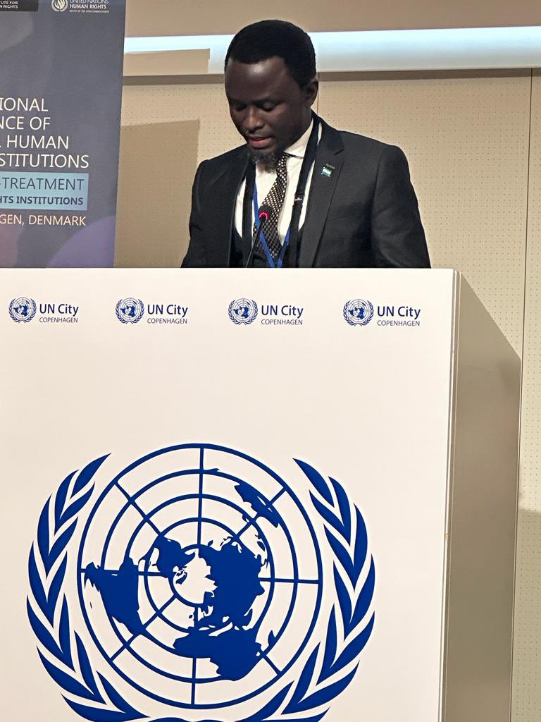 Vice Chairperson @lansana_i Victor Idrissa Lansana Esq. joins the 14th International Conference of National Human Rights Institutions in #Denmark on the subject, “Torture and other ill-treatment: The Role of National Human Rights Institutions.”@UNHumanRights
