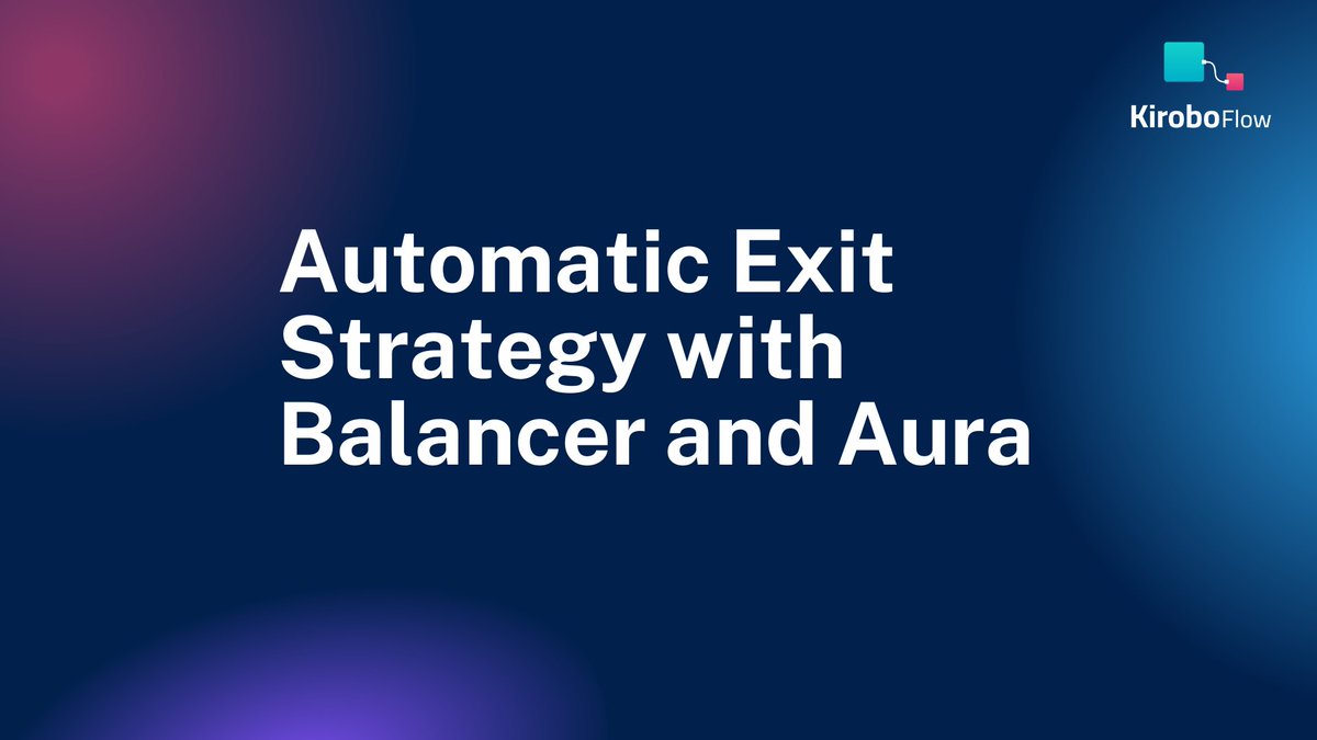 Intentable_io's tweet image. Protect your DeFi positions like a pro with KiroboFlow! Set up auto-exit strategies for Balancer &amp;amp; Aura based on ETH prices using our custom plugins. Act swiftly and secure your profits. 🛡️📉

#SmartTransactions #Balancer #Aura #AutoExit #KiroboFlow

Stay market-ready, always.