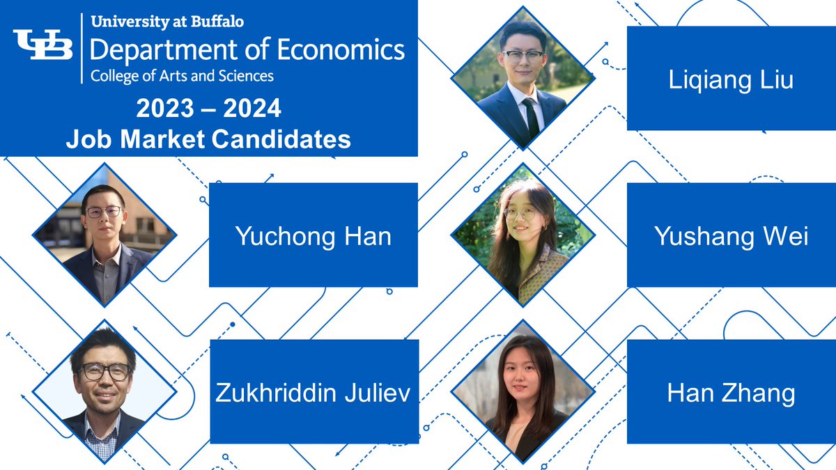 The #UBuffalo Department of Economics is proud to introduce our 2023 - 2024 job market candidates!

Explore the thread below to learn more about each candidate (in alphabetical order).

arts-sciences.buffalo.edu/economics/grad…
