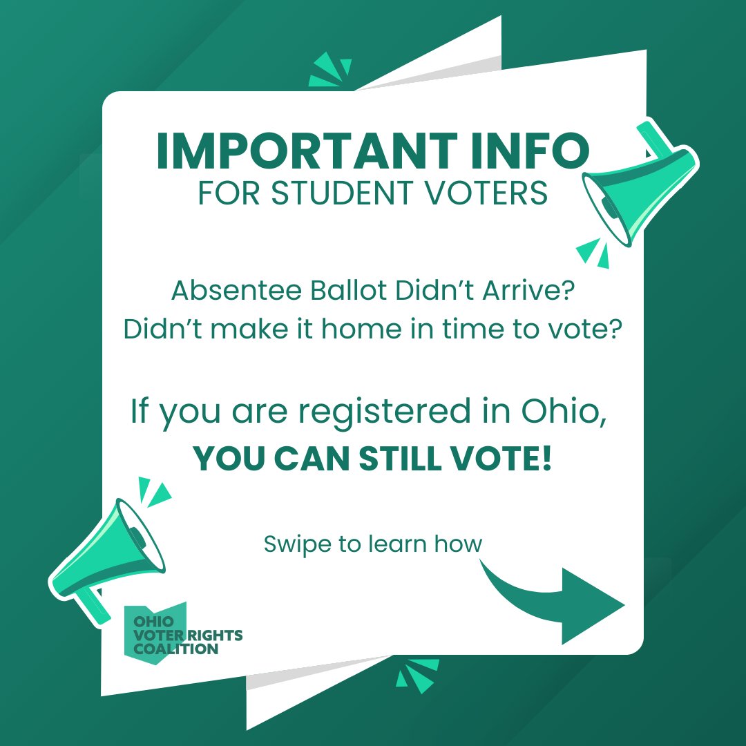 votercoalition's tweet photo. 🚨 If you are a student whose absentee ballot didn't arrive, here is important student-specific information on how you can still vote on Election Day with a provisional ballot!

Please share widely with students!

If anyone has questions or problems, please call 866-OUR-VOTE https://t.co/KNgMlnjgCZ