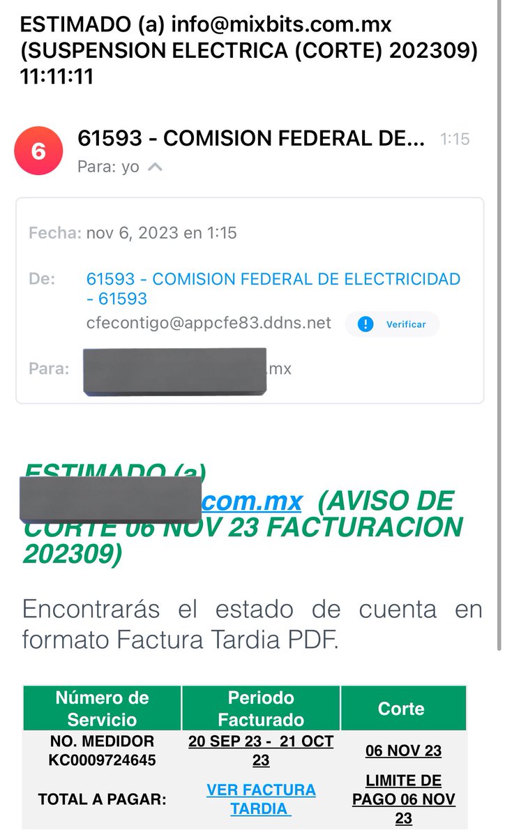 mixbits's tweet photo. ⚠️CUIDADO⚠️ Este tipo de correos de suplantación de identidad (Pishing) son comunes para poder robar datos o incrustar un virus en tus dispositivos ¡No abras ningún archivo adjunto! https://t.co/4gdivtK3y9